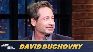 David Duchovny Got Ready in an Airport Yoga Room While Filming What Happens Later