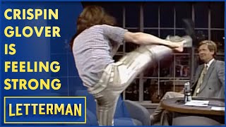 Crispin Glover Tries To Kick Dave In The Head  Letterman