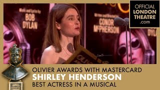 Shirley Henderson winner of Best Actress In a Muscial at the Olivier Awards 2018 with Mastercard