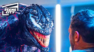 Venom Riot Interrogates Eddie Tom Hardy Riz Ahmen HD Movie Clip  With Captions