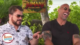 Jack Black Impersonates The Rock Jumanji Cast Interview