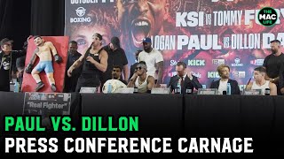 Logan Paul vs Dillon Danis  KSI vs Tommy Fury  Carnage at Full Press Conference
