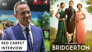 Bridgerton Season 2 Premiere Interview  on Tom Verica Julie Andrews  resetting between seasons