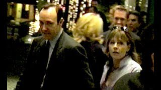 KEVIN SPACEY and girlfriend DIANNE DREYER leave Miramax party