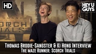 Thomas BrodieSangster  Ki Hong Lee  The Maze Runner Scorch Trials Exclusive Interview