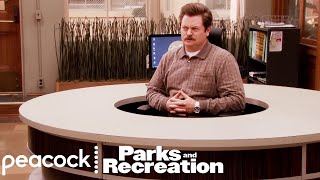 Ron Swansons New Desk  Parks and Recreation