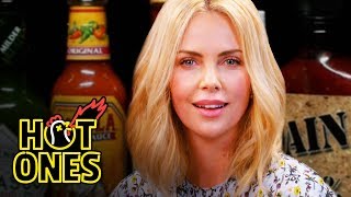 Charlize Theron Takes a Rorschach Test While Eating Spicy Wings  Hot Ones