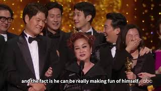 Oscar 2020 Best Picture Miky Lee brings up the mike again