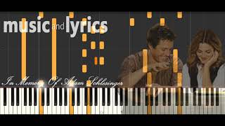 Way Back Into Lovefrom Movie Music and Lyrics piano cover in memory of Adam Schlesinger