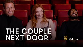Sam Heughan Eleanor Tomlinson and Alfred Enoch spill the beans on The Couple Next Door  BAFTA