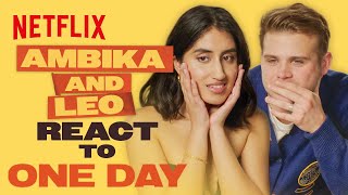 Leo Woodall and Ambika Mod React To An Iconic One Day Scene  Netflix