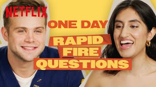 Ambika Mod and Leo Woodall Answer Rapidish Fire Questions  One Day  Netflix