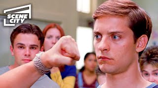 SpiderMan Peter Fights Flash at School TOBEY MAGUIRE SCENE  With Captions