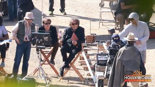 Al Pacino films Billy Knight with Patrick Schwarzenegger and Charlie Heaton in Los Angeles