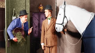Laurel and Hardy Wrong Again 1929 Colorized Best Clips from the Film YouTube