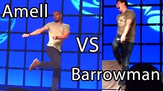 Arrows Amell vs Barrowman Prank w Jazz Kick Oliver  Malcolm Merlyn meeting Phoenix Comicon