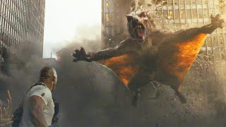 Giant Flying Wolf  George vs Ralph vs Lizzie  Final Battle Scene  Rampage 2018 Movie Clip HD