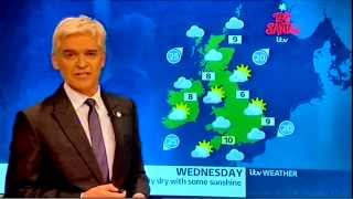 ITV News and Phillip Schofield presenting the ITV weather 2014