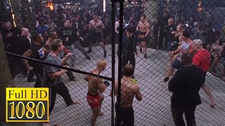 Jet Li fights in a cage against all the fighters in the movie Cradle 2 the Grave 2003