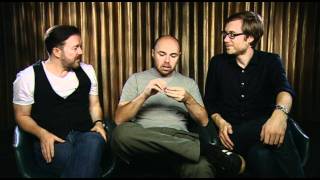 Ricky Gervais Stephen Merchant and Karl Pilkington An Idiot Abroad 2 interview