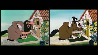 Disney Censorship Three Little Pigs 1933 original vs 1948 reanimated scene