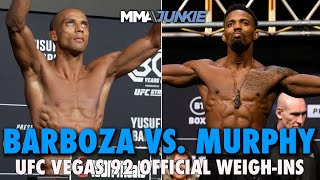 UFC Fight Night 241 Barboza vs Murphy WeighIn Live Stream  Fri  12 pm ET