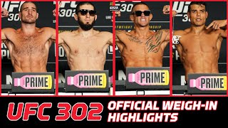 UFC 302 Makhachev vs Poirier Official WeighIn Highlights  MMA Fighting