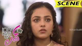 Nithya Menen Acts As Dulquer Girlfriend And Supports  100 Days Of Love Movie Scenes