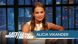 How Alicia Vikander Perfected Her Robot Voice for Ex Machina  Late Night with Seth Meyers