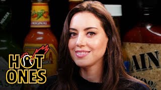 Aubrey Plaza Snorts Milk While Eating Spicy Wings  Hot Ones