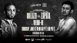 OSCAR COLLAZO VS GERARDO ZAPATA WEIGHIN