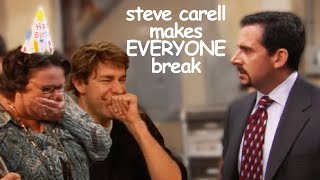 steve carell making the whole cast break The Office Bloopers  Comedy Bites