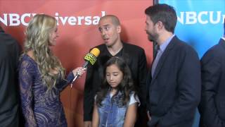 Kirk Acevedo and Noah Bean from Syfy 12 Monkeys   NBC Red Carpet  AfterBuzz TV Interview