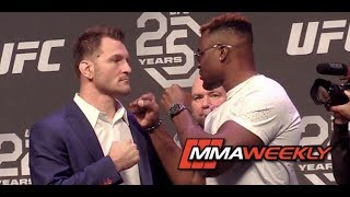 Stipe Miocic and Francis Ngannous Intense First UFC 220 FaceOff