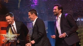 Michael Fassbender Hugh Jackman  James McAvoy Dance to Blurred Lines  The Graham Norton Show