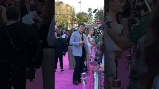 Prom Pact stars at pink carpet premiere Milo Manheim Peyton Elizabeth Lee  More