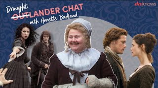 Annette Badland ReWatches Outlander Scenes  Talks Working with Caitrona Balfe  Sam Heughan