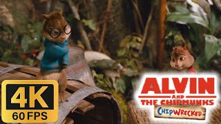 Alvin and the Chipmunks Chipwrecked 2011  ZipliningSimon Gets Bit By A Spider 4K60FPS