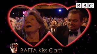 Leonardo DiCaprio and Dame Maggie Smith on Kiss Cam  The British Academy Film Awards 2016  BBC