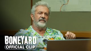 Boneyard 2024 Official Clip Serial Killers For A Minute   Mel Gibson Curtis 50 Cent Jackson