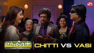 Hearts Tug of War Chitti vs Vasi  Enthiran  Superstar Rajinikanth  Aishwarya Rai  Sun NXT