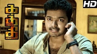 Kaththi Movie scenes  Kaththi mass fight Scene  Kaththi Interval  SamanthaVijay Loves each other