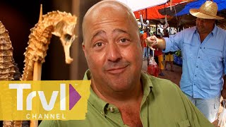 Most OUTRAGEOUS Street  Market Food  Bizarre Foods with Andrew Zimmern  Travel Channel