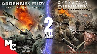 Ardennes Fury  Operation Dunkirk  2 Full Movies  Action War WW2  Double Feature