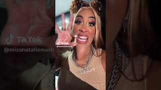 Natalie Nunn posing with Diamond The Bodys tooth after Baddies Caribbean Reunion