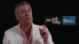 Bruce Campbell on Ted Raimi Chet in Ash vs Evil Dead and the torment of Sam Raimi