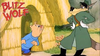 Blitz Wolf 1942 MGM Animated Cartoon Short Film  Three Little Pigs Propaganda  Review