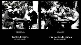 1st Movie Remake Card Party 1896 Louis Lumiere Georges Melies  SidebySide with Original Film