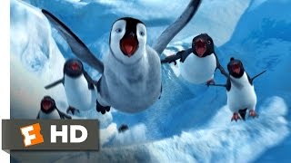 Happy Feet 410 Movie CLIP  Sliding Down the Ice 2006 HD