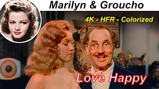 Marilyn Monroe  Groucho Marx in Love Happy 1949  4k Upscaled  60fps  Colorized